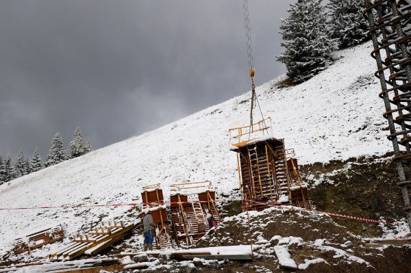 Chantier de BTP en hiver