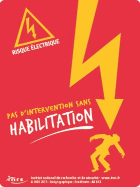 Risque électrique. Pas d\'intervention sans habilitation