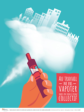 Au travail ne pas vapoter dans un local à usage collectif