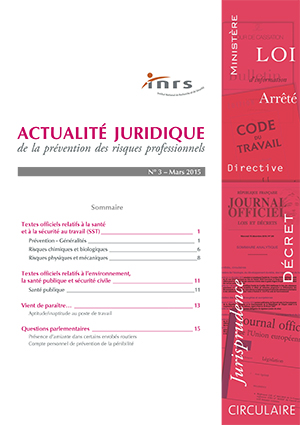 Couverture du bulletin d’actualité juridique