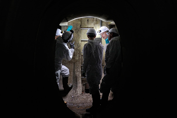 Visite d’une portion de réseau d'eau neutralisée lors d’une formation